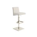 Casabianca Furniture Vittoria Leather Bar Stool, Italian White - 33 x 15.5 x 16 in. TC-2009-WH-BAR